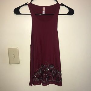 Tank top with sequin embellishments